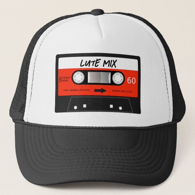 Gorra De Camionero Cinta de Cassette Rojo Retro Lute Mixtape (Anverso)