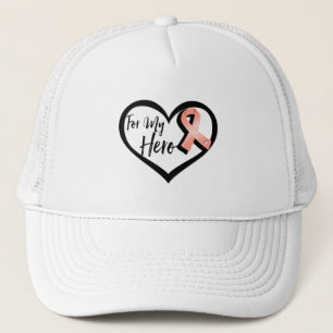 Gorra De Camionero Cinta de la conciencia del melocotón para mi hér