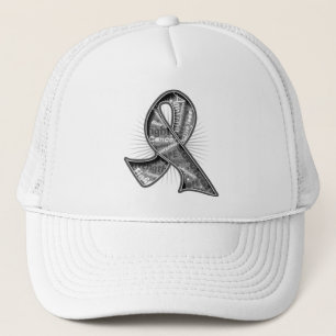Gorra De Camionero Cinta de la filigrana del lema del tumor cerebral