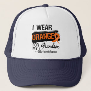 Gorra De Camionero Cinta de la leucemia para mi nieto