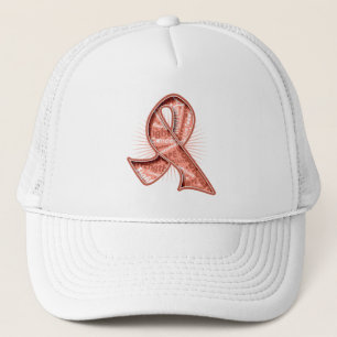 Gorra De Camionero Cinta de la marca de agua del lema del cáncer uter