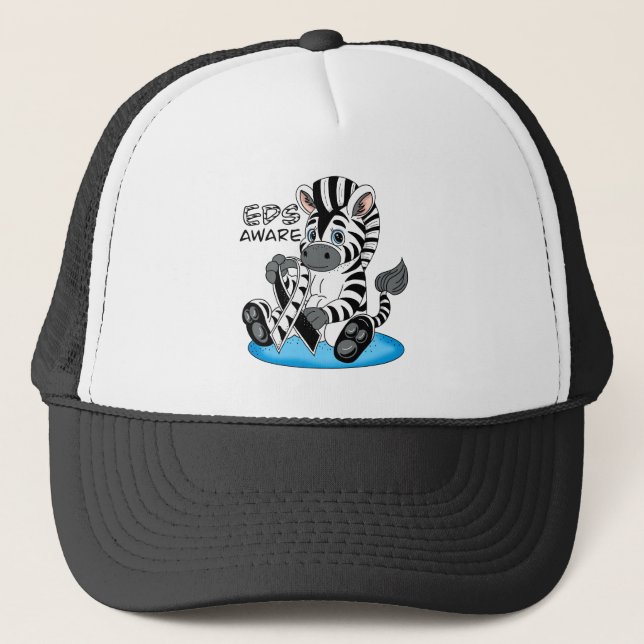 Gorra De Camionero Cinta de sensibilización de EDS y cebra (Anverso)