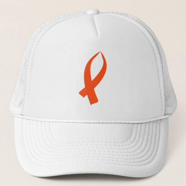 Gorra De Camionero Cinta de sensibilización (Naranja) (Anverso)
