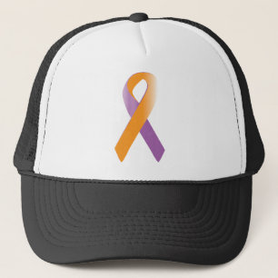 Gorra De Camionero Cinta de sensibilización púrpura y Naranja