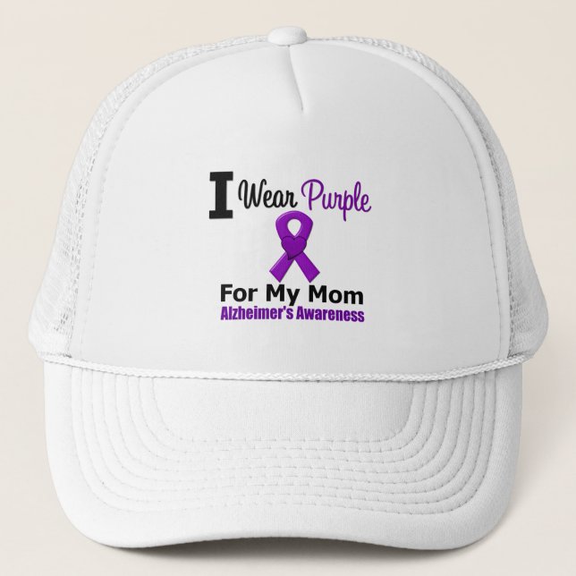 Gorra De Camionero Cinta morada de la enfermedad de Alzheimer para mi (Anverso)