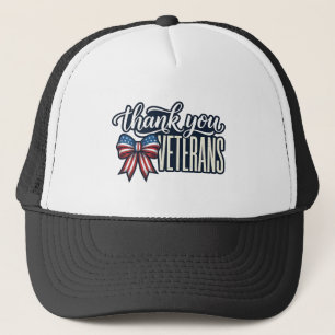 Gorra De Camionero Cinta Patriótica de Agradecimiento a Veteranos Cam