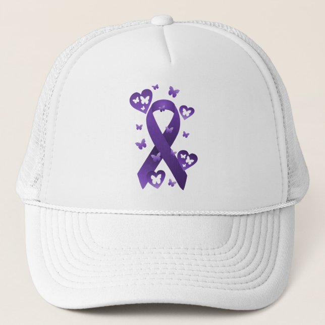Gorra De Camionero Cinta púrpura de la conciencia (Anverso)