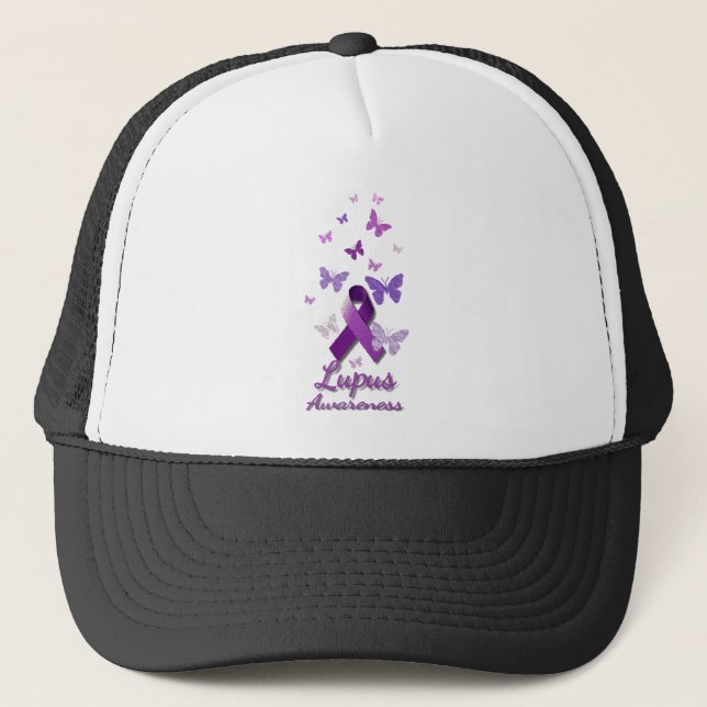 Gorra De Camionero Cinta púrpura de la conciencia: Lupus (Anverso)