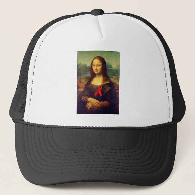 Gorra De Camionero Cinta roja Mona Lisa (Anverso)