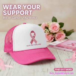 Gorra De Camionero Cinta Rosa Personalizada de Conciencia sobre el Cá