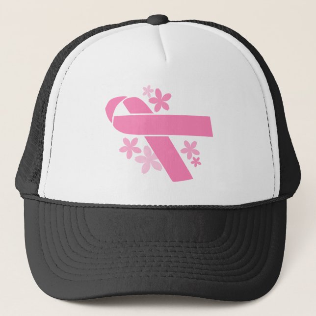 Gorra De Camionero Cinta rosada - conciencia del cáncer de pecho (Anverso)