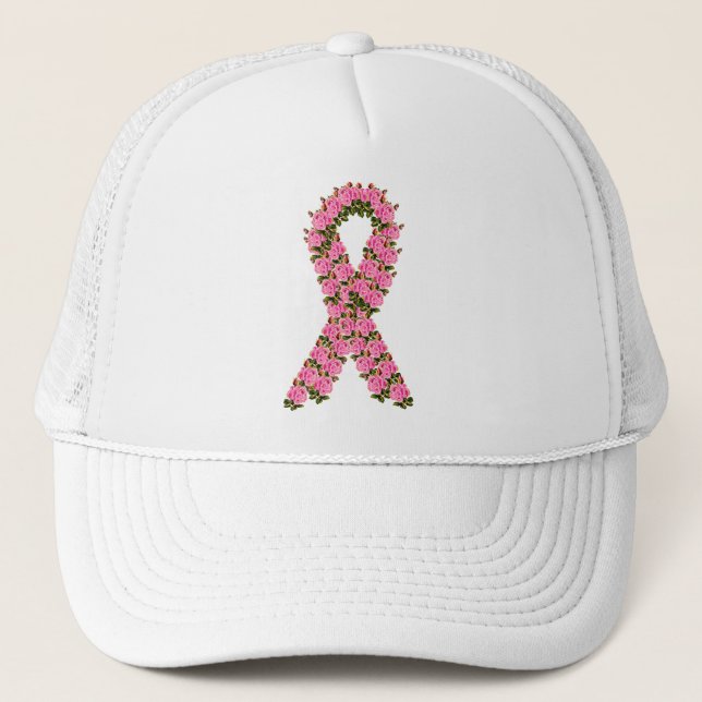 Gorra De Camionero Cinta rosada hecha de rosas rosados (Anverso)