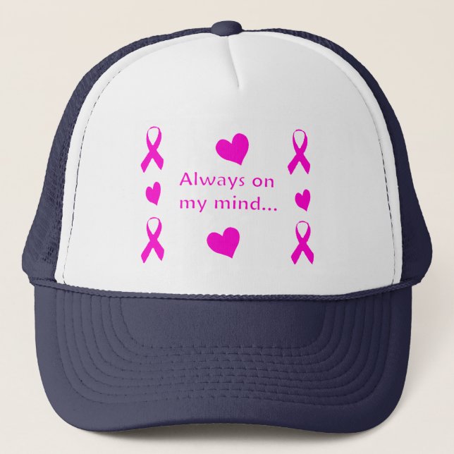 Gorra De Camionero Cintas y corazones rosados (Anverso)
