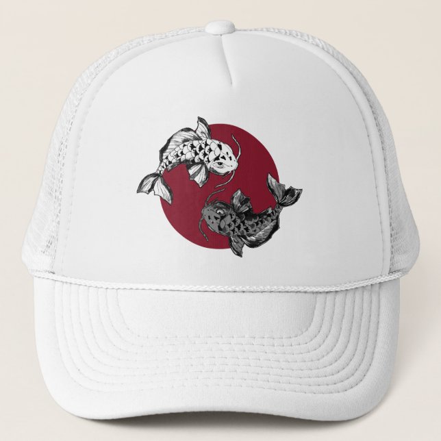 Gorra De Camionero Círculo de carpas koi japonesas (Anverso)