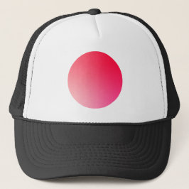 Gorra De Camionero Círculo de viñeta con gradiente rojo diseño abstra