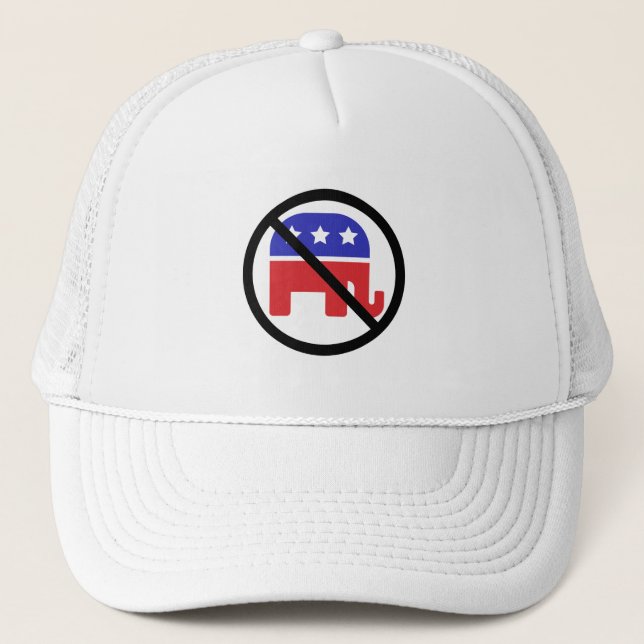 Gorra De Camionero Círculo negro sin Rótulo opinión política anti-GOP (Anverso)