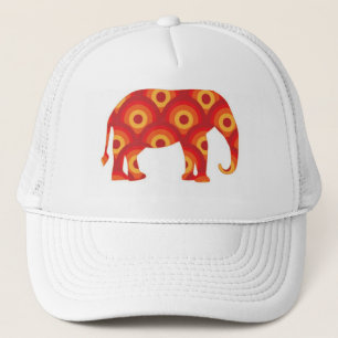 Gorra De Camionero Círculos Retro Divertidos Elefante