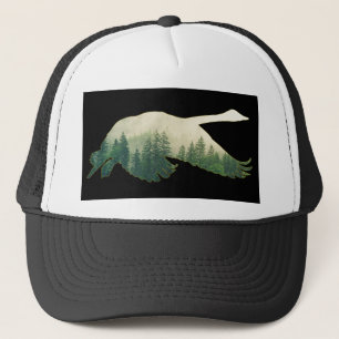 Gorra De Camionero Cisne de la Naturaleza Bosque Árboles