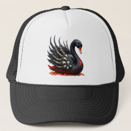 Gorra De Camionero Cisne oscuro de huesos: elegancia gótica