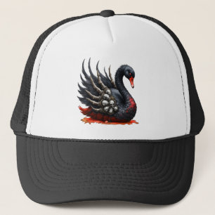 Gorra De Camionero Cisne oscuro de huesos: elegancia gótica