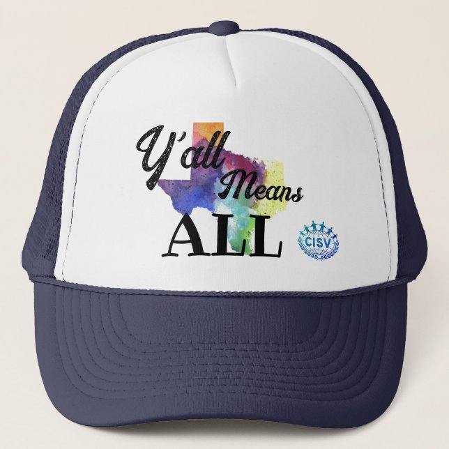 Gorra De Camionero CISV Austin "Y'all Means All" (Anverso)