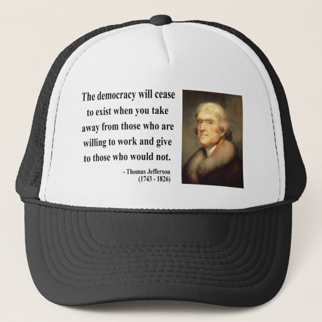 Gorra De Camionero Cita 3c de Thomas Jefferson (Anverso)