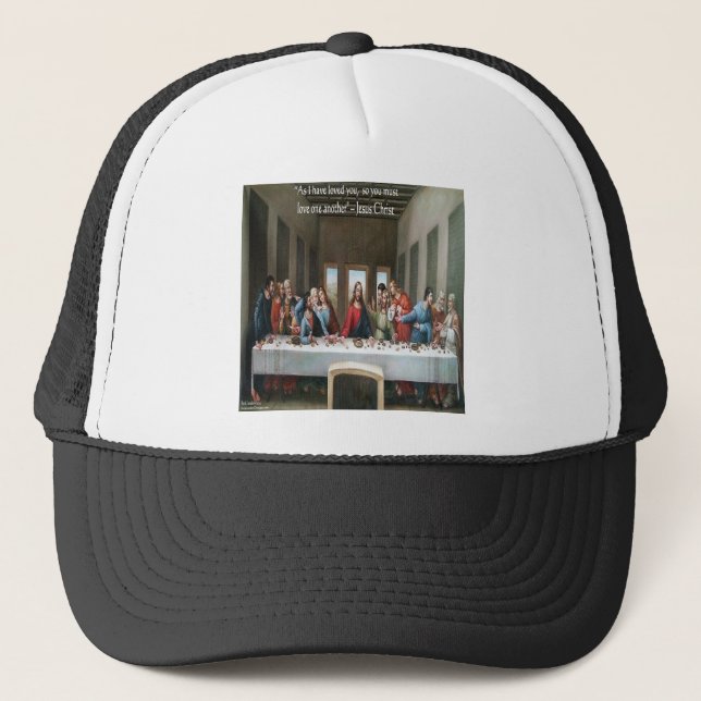 Gorra De Camionero Cita "Amar a los demás" de Jesus @ Last Supper (Anverso)