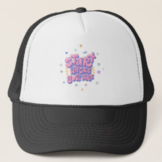 Gorra De Camionero Cita con letra de burbuja colorida