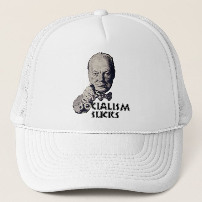 Gorra De Camionero Cita de Churchill: ¡El socialismo chupa! (Anverso)