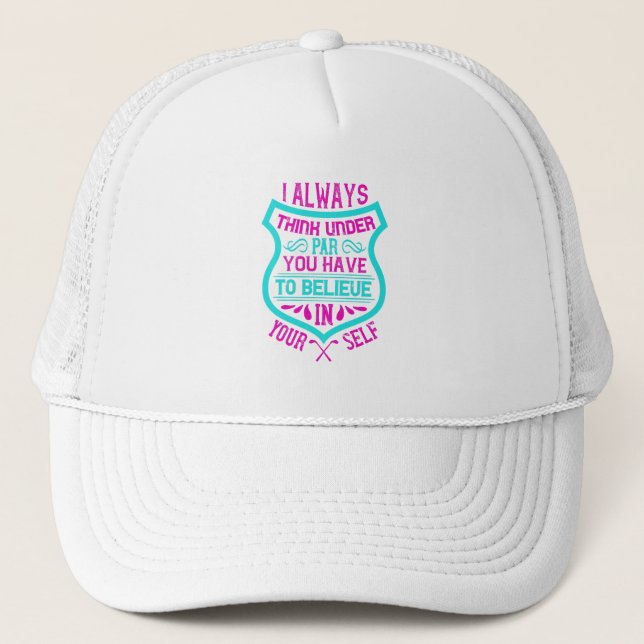 Gorra De Camionero Cita de diseño de golf divertida (Anverso)