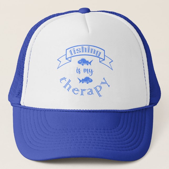 Gorra De Camionero Cita de la bandera Pesca es mi terapia (Anverso)