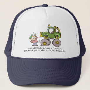 Gorra De Camionero Cita de mala actitud con Personalizado de neumátic