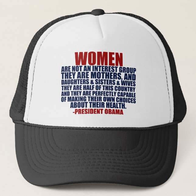 Gorra De Camionero Cita de Obama sobre los derechos de la mujer (Anverso)