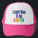 Gorra De Camionero Cita divertida bisexual LGBTQ Rainbow Humor<br><div class="desc">Puse la B en LGBTQ. Un poco de humor bisexual para un gran chica o un tipo al que le gustan ambos sexos. Un lindo regalo para tu gran amigo con colores arcoiris. Cita bisexual divertida.</div>
