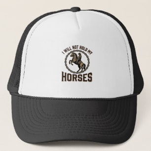 Gorra De Camionero Cita divertida de caballo Diseño vintage de equita