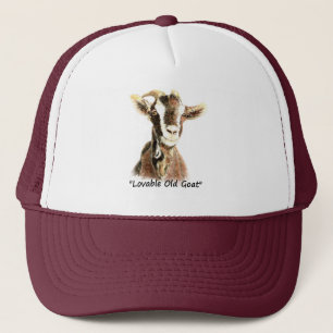 Gorra De Camionero Cita divertida de cabra vieja adorable acuarela