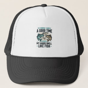 Gorra De Camionero Cita divertida de pesca grabado vintage vector dis