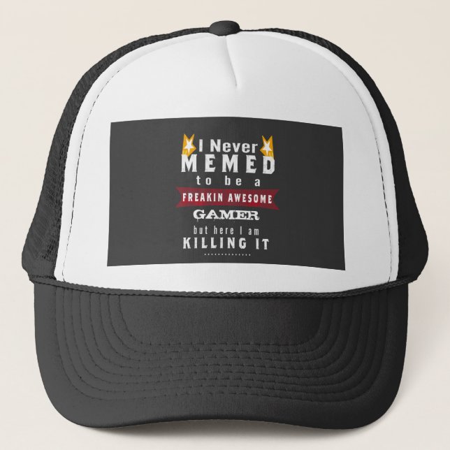 Gorra De Camionero Cita divertida del meme de Teens Awesome Gamer Mem (Anverso)