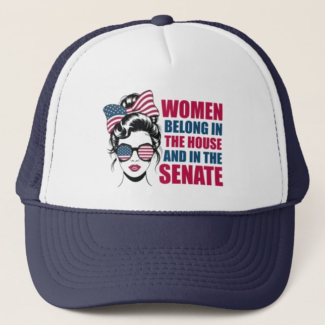 Gorra De Camionero Cita feminista norteamericana divertida en polític (Anverso)