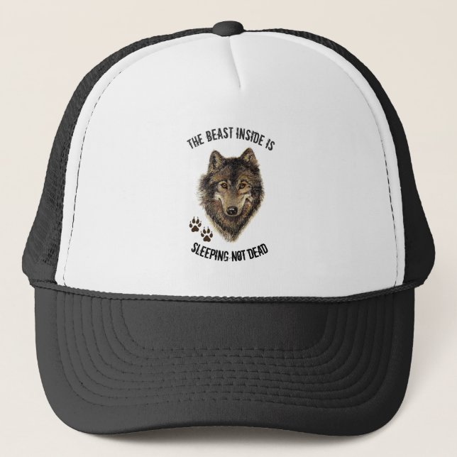 Gorra De Camionero Cita inspiradora o motivadora para Wolf Animal (Anverso)