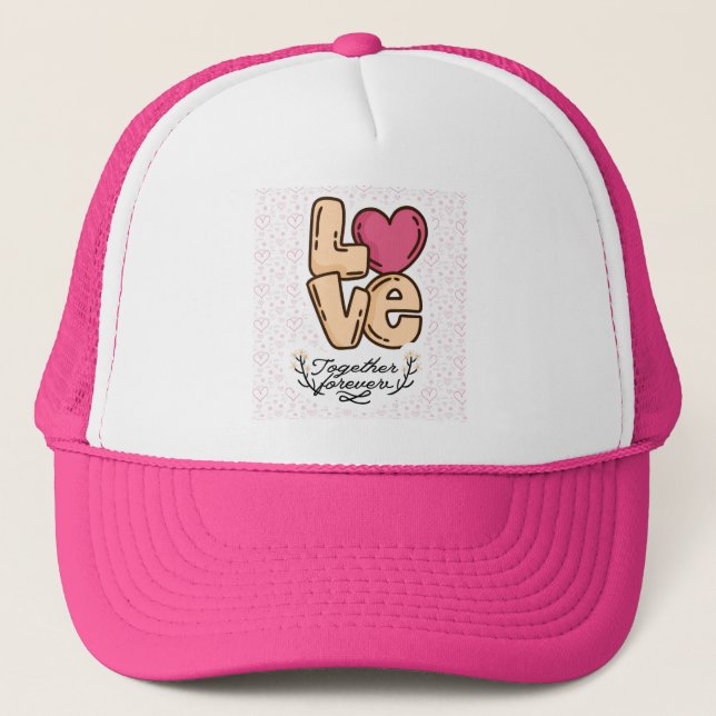 Gorra De Camionero citar amor juntos para siempre (Anverso)