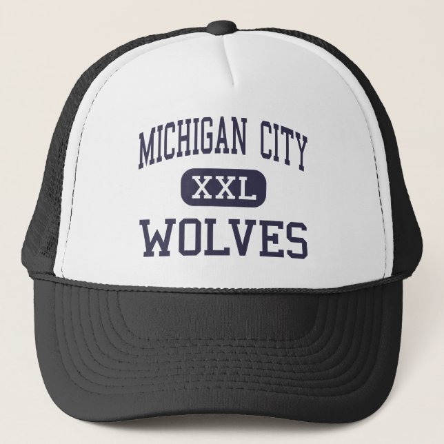 Gorra De Camionero Ciudad de Michigan - lobos - alta - ciudad de (Anverso)