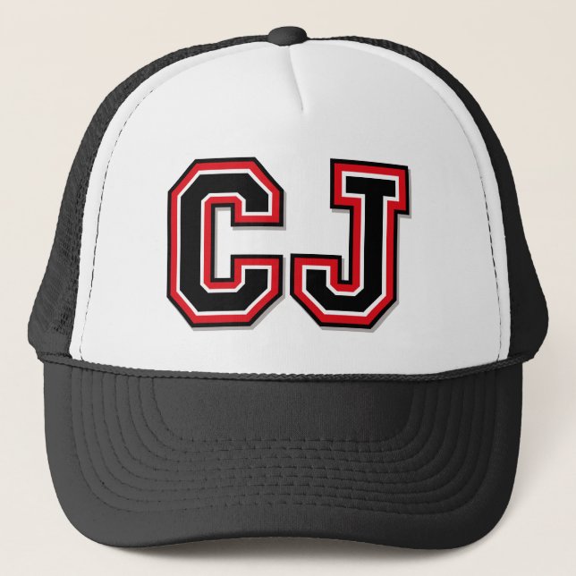 Gorra De Camionero "CJ" Monogramado (Anverso)