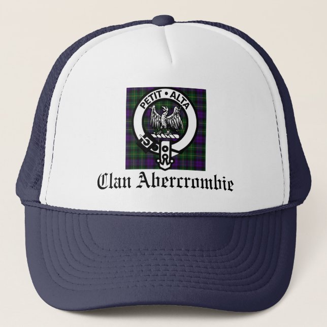 Gorra De Camionero Clan Abercrombie Escudo Badge y Tartán (Anverso)