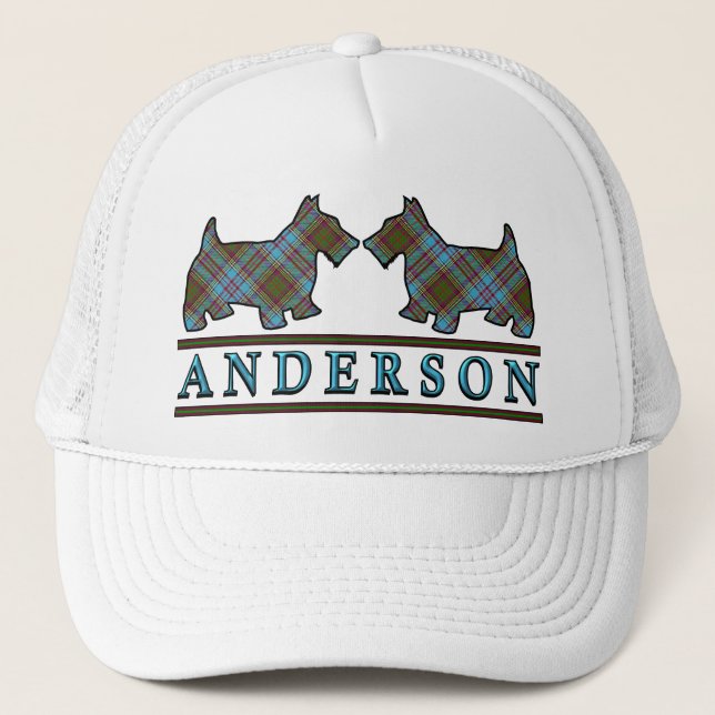 Gorra De Camionero Clan Anderson Tartan Scottie Dogs (Anverso)