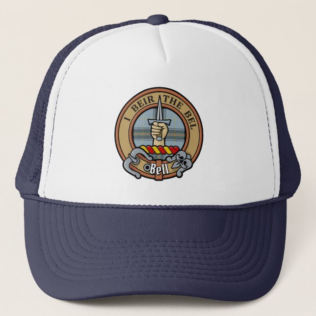 Gorra De Camionero Clan Bell Escudo sobre Tartán (Anverso)
