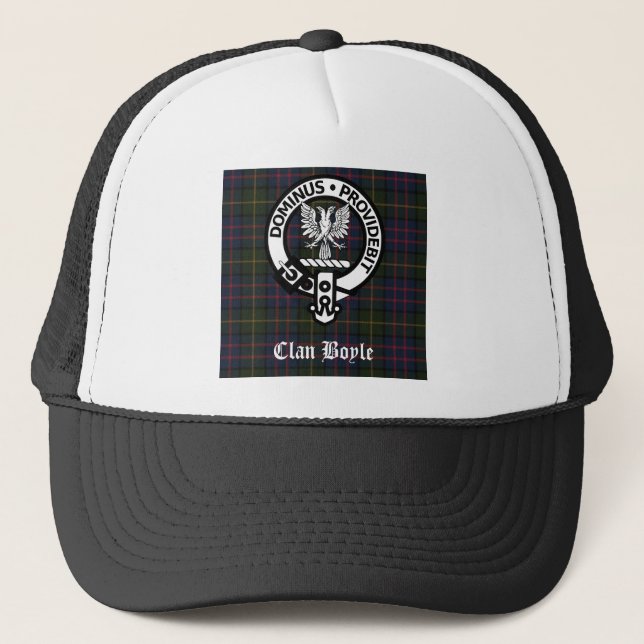 Gorra De Camionero Clan Boyle Escudo y Tartán (Anverso)