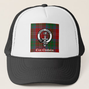 Gorra De Camionero Clan Chisholm Tartan & Escudo Badge