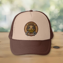 Gorra De Camionero Clan Gordon Escudo sobre el tartán erosionado