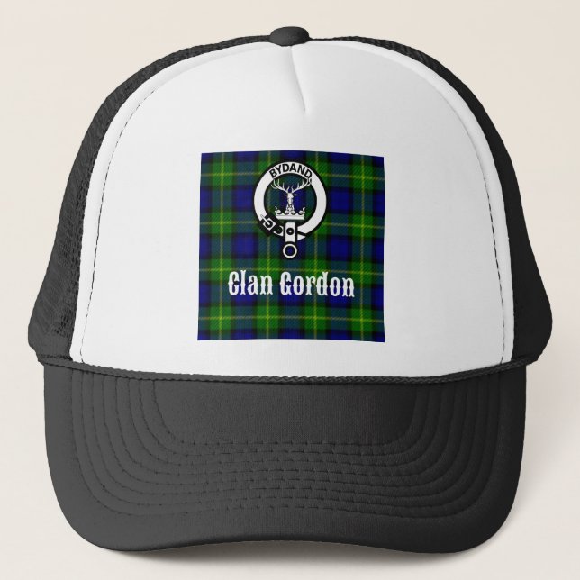 Gorra De Camionero Clan Gordon Tartan Escudo (Anverso)